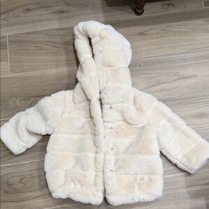 Apparis Plush Cream Hooded Jacket